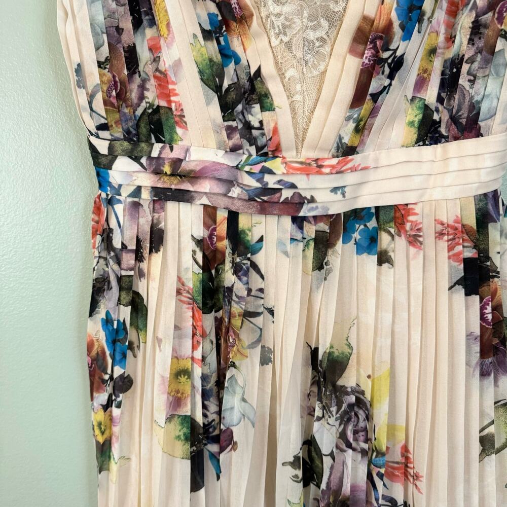 Little Mistress Maxi Dress 6 Light Pink Floral Feminine Romantic Boho Lace Trim - Picture 6 of 12